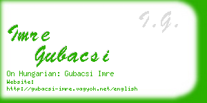 imre gubacsi business card